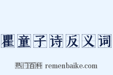 瞿童子诗反义词是什么意思的图片